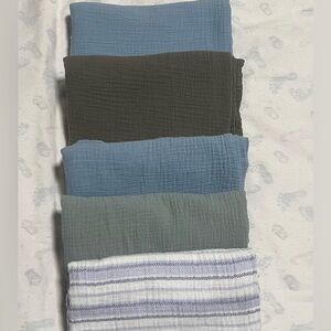 Set of 5 Muslin Swaddle Blankets